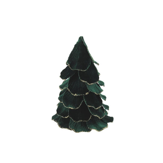 Beauty Home Fir Velvet Dark Green Gold Glitter Ø12 X 16 Cm