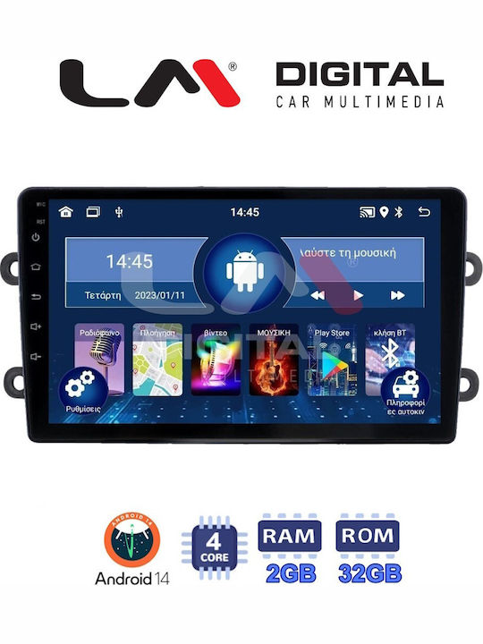 LM Digital Auto-Audiosystem für Renault Logan Dacia Staubwedel / Logan / Sandero 2013 2018 (Bluetooth/USB/WiFi/GPS/Apple-Carplay/Android-Auto)