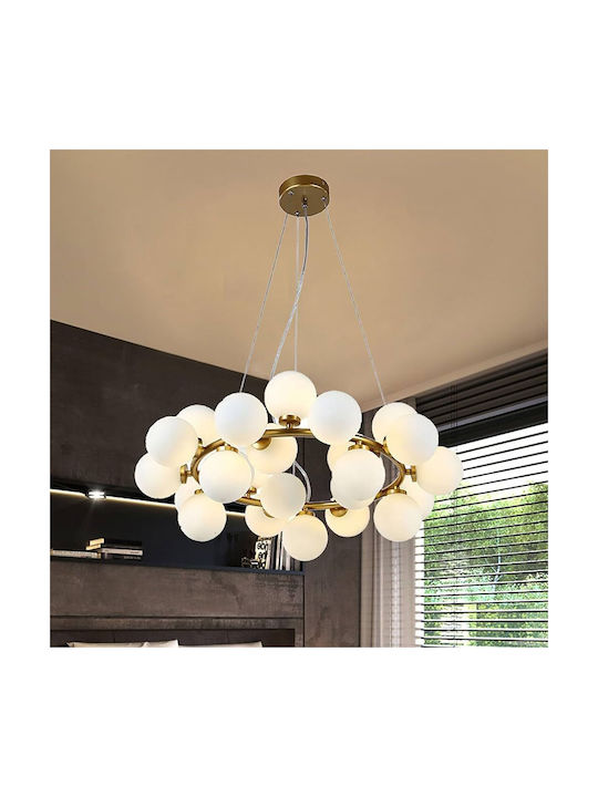 Hängelampe Gold für 15 Lampen G9