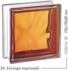Glass Block Synnefo Orange 19x19x8