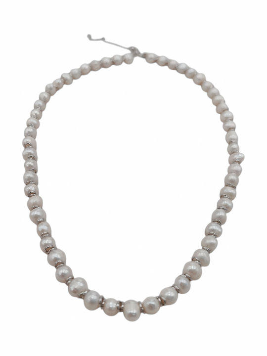Γυναικείο Κολιέ Ασημένιο Μαργαριτάρια Silver 925