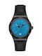 Swatch Swatch Γυναικείο Ρολόι Αυτόματο με Μαύρο Δερμάτινο Λουράκι