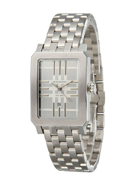 Burberry Ανδρικό Ρολόι 32mm Μπαταρίας με Ασημί Μεταλλικό Μπρασελέ