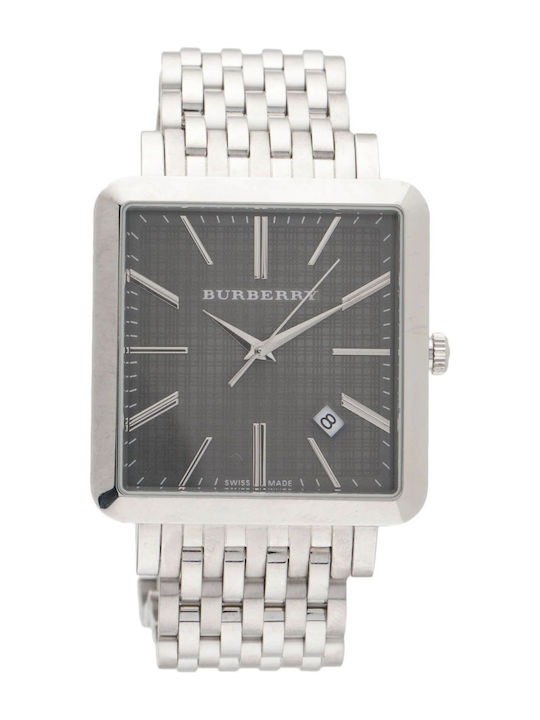 Burberry Ανδρικό Ρολόι 38mm Μπαταρίας με Ασημί Μεταλλικό Μπρασελέ