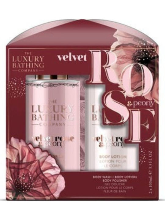 Grace Cole Velvet Rose & Peony Glamorous Glow Hautpflegeset für Feuchtigkeitsspendend & Reinigung Körperreinigung 2Stück
