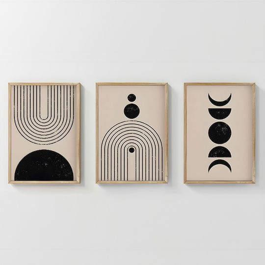Pakketo Aregon Threefold Wooden Painting 33x48cm