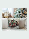 By Queen Limited Edition Christmas Decorative Pillowcase Velvet Vintage Train & Poinsettia 45x45cm