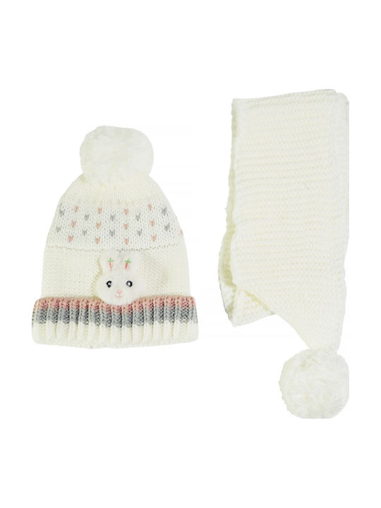 Kinder Mütze Set Gestrickt Beige
