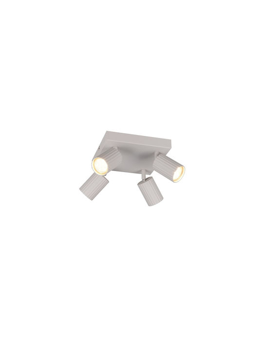 Trio Lighting Soka Σποτ με 4 Φώτα σε Γκρι Χρώμα