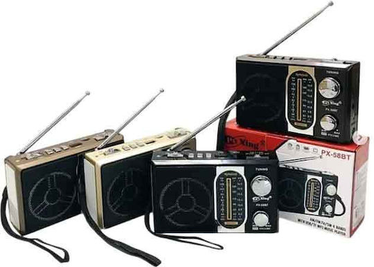 PX-55BT Portable Radio Rechargeable with Bluetooth and USB Gray