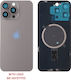 Iphone 15 Pro Battery Cover + Camera Lens + Metal Plate + Magsafe Titanium Natural