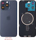 Iphone 15 Pro Max Battery Cover + Camera Lens + Metal Plate + Magsafe Titanium Blue