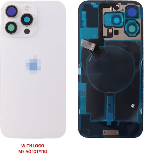 Iphone 16 Pro Max Battery Cover Camera Lens Metal Plate Flashlight Charging Flex Nfc Titanium White