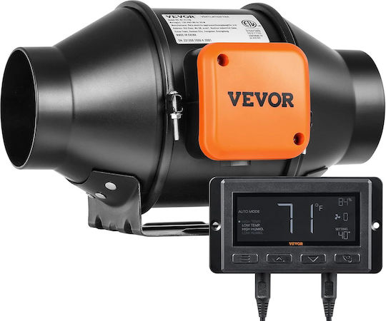 Ventilator Duct Pentru Aerisire Controler Temperatură Umiditate 205 Cfm Motor Ec 21 W 220m³/h Răcire Corturi De Cultivare Hidroponie Vevor