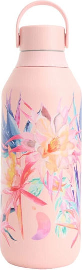 Chilly's Series 2 Botanical Stainless Steel Thermos Bottle BPA Free 500ml Cactus Flower
