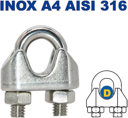 M8248-d6 Wire Rope Clamp Ø6mm Inox A4-aisi 316