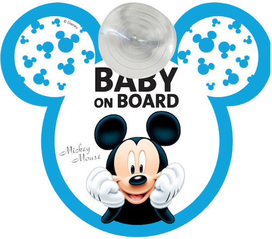 Disney Mickey Mouse Плакат Обозначения Бебе в Колата със Смукателна Чаша 1 бр