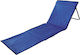 Summer Club Blue Foldable Metallic Beach Sunbed with Pillow 165x54x38cm