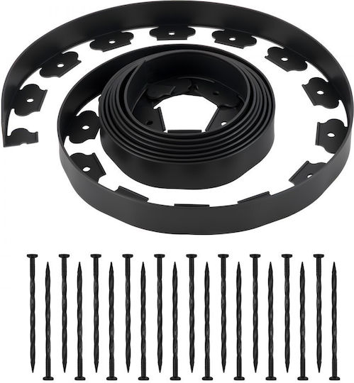 Vevor Plastic Landscape Edging Garden Edging 600 X 5 Cm 120 Nails No Dig Flexible Lawn Edging Rolls UV Resistant Mini Fence Edging Path Edging Flower Beds Yard Paving