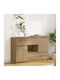 Sideboard Wooden with Drawers Artisan Oak 100x30x65.6cm