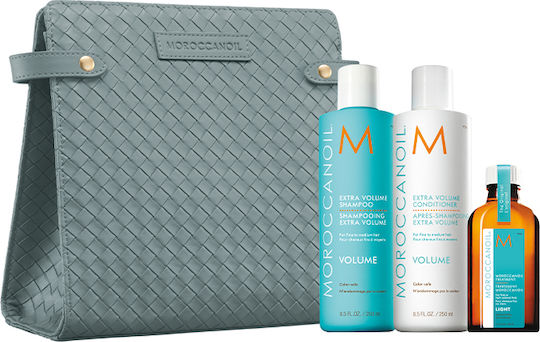 Moroccanoil Обемен Комплект Грижа За Косата С Шампоан Балсам И Масло 4 Бройки