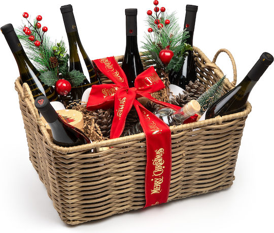 Compoziție De Vin De Crăciun În Coș 6 Bucăți 750ml 80Winery