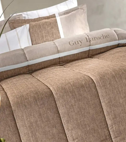 Guy Laroche Παπλωματοθήκη Βαμβακερή Υπέρδιπλη 225x245 Beverly Almond Suede