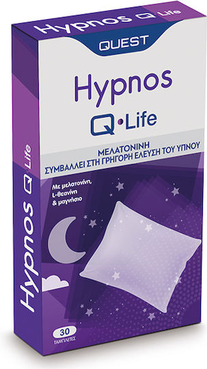Quest Hypnos Q-Life 1mg Supplement for Stress & Sleep 30 Tablets