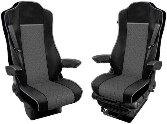 Комплект Калъфи За Камион 2 Бр Mercedes Actros Mp3 Mp4 2015 2020 Сив Еко Кожа