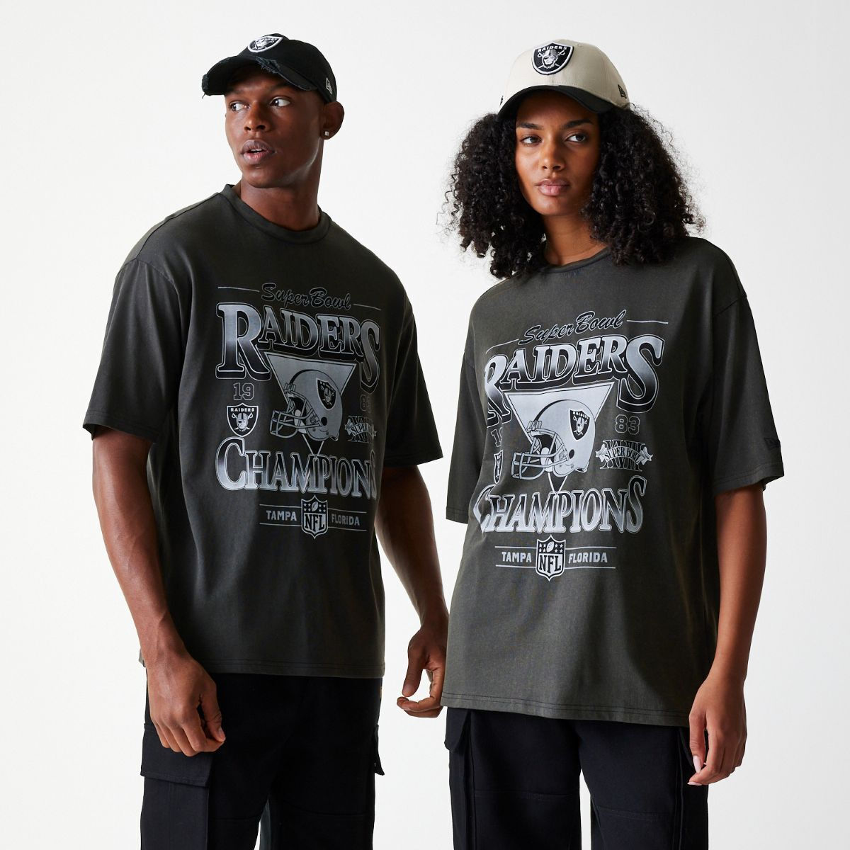 New Era Las Vegas Raiders Nfl Washed Athletic T-shirt Gray
