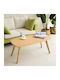 Rectangular Central Coffee Table Komela Made of Solid Wood Natural Shade W100xD48xH45cm