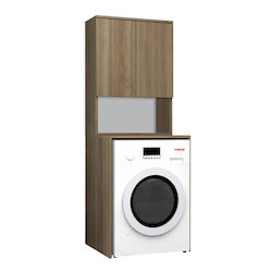 Megapap Cozen Badezimmerschrank Wäscherei 65x60x178cm Walnuss GP028-0129,2