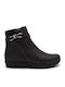 Leder Stiefeletten Damen Schwarz