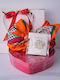 Velve Set Pins aus Stoff Orange