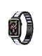 Metallisches Tragbare Bänder Riemen Röhre Apple Watch 42 44 45 46 49mm Schwarz Weiß