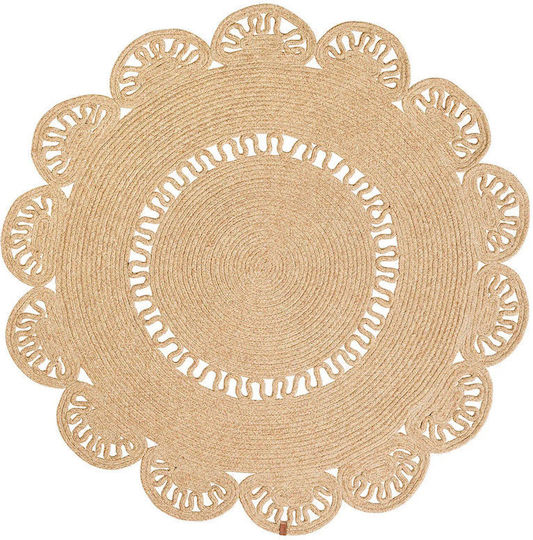 Anatolia Jute 101 Teppich Rund aus Jute Sand 16