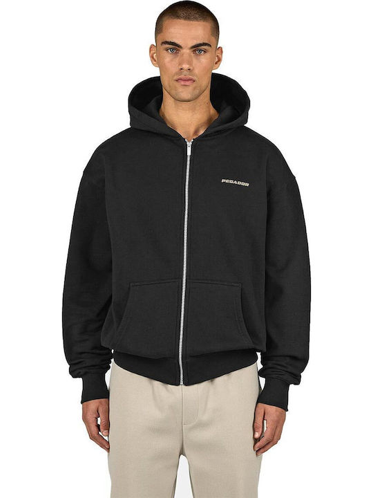 Ζακέτα με Κουκούλα Washed Black