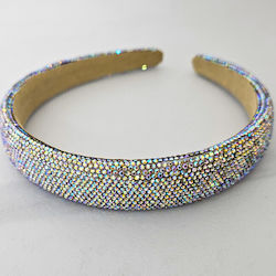 Medelina Puffy Headband Inlaid Stones Multicolor