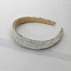 Medelina Puffy Headband Embedded Stones Silver