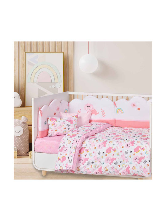 Alouette Baby Sheets Set Crib Cotton Multicolored 130x170cm 3pcs
