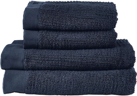 Zone Denmark Bath Towel Set 4pcs Classic Classic Dark Blue