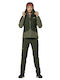 Puez Lang Damenjacke für Winter Khaki