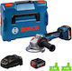 Bosch GWS 18V-11 S Professional Τροχός 125mm Μπαταρίας Brushless με Ρύθμιση Στροφών 2x5Ah