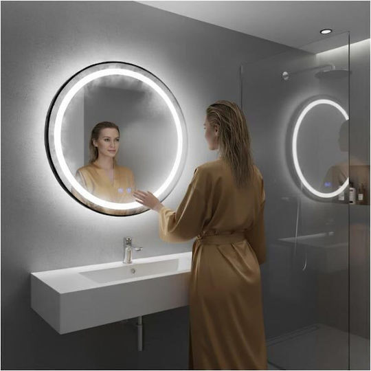 Modernhome Кръгло Банско Огледало LED Touch 80x80см