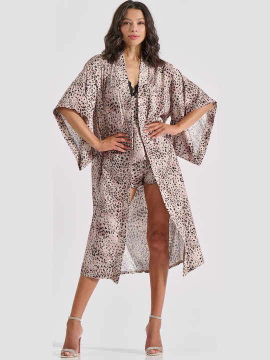 Milena by Paris Χειμερινή Γυναικεία Ρόμπα Animal Print