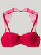Balconette Balconette Bra with Light Padding Underwire Red