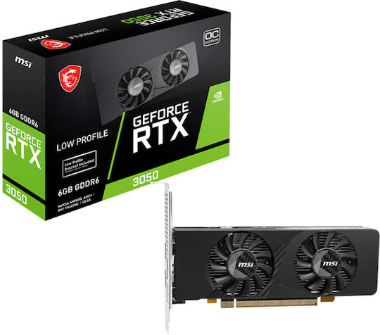 MSI GeForce RTX 3050 6GB GDDR6 LP E 6G OC Κάρτα Γραφικών