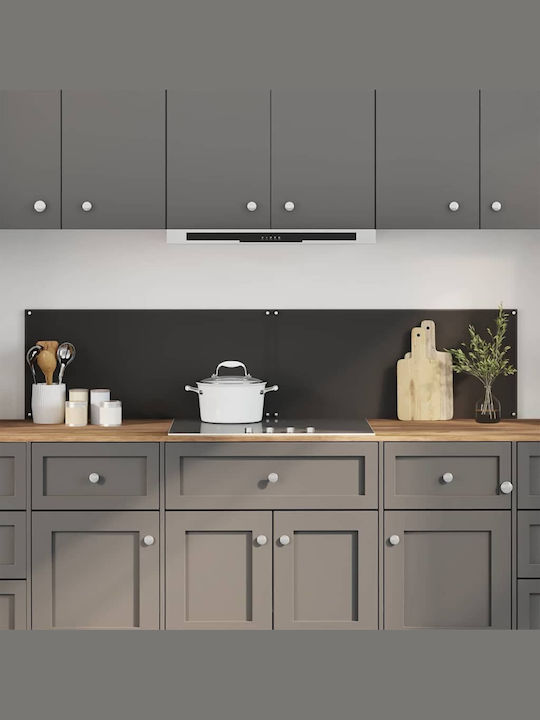 Kitchen Back Panel 2 Pieces Black 90 x 40 cm Tempered Glass 3415437 Black