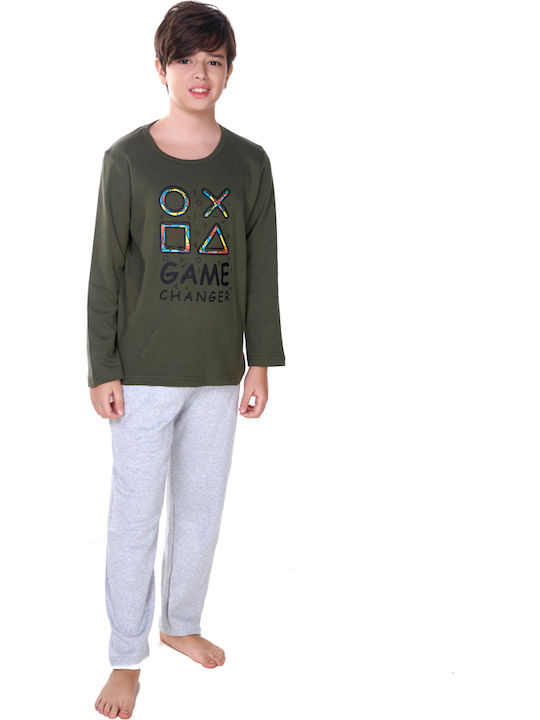 Comfort Kinder Schlafanzug Winterlich Green