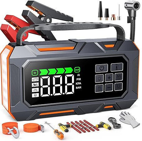 Starter Portabil Pentru Baterii Auto Și Motocicletă 26800mAh Cu Banca De Alimentare USB Pompă Și Obiectiv 12V